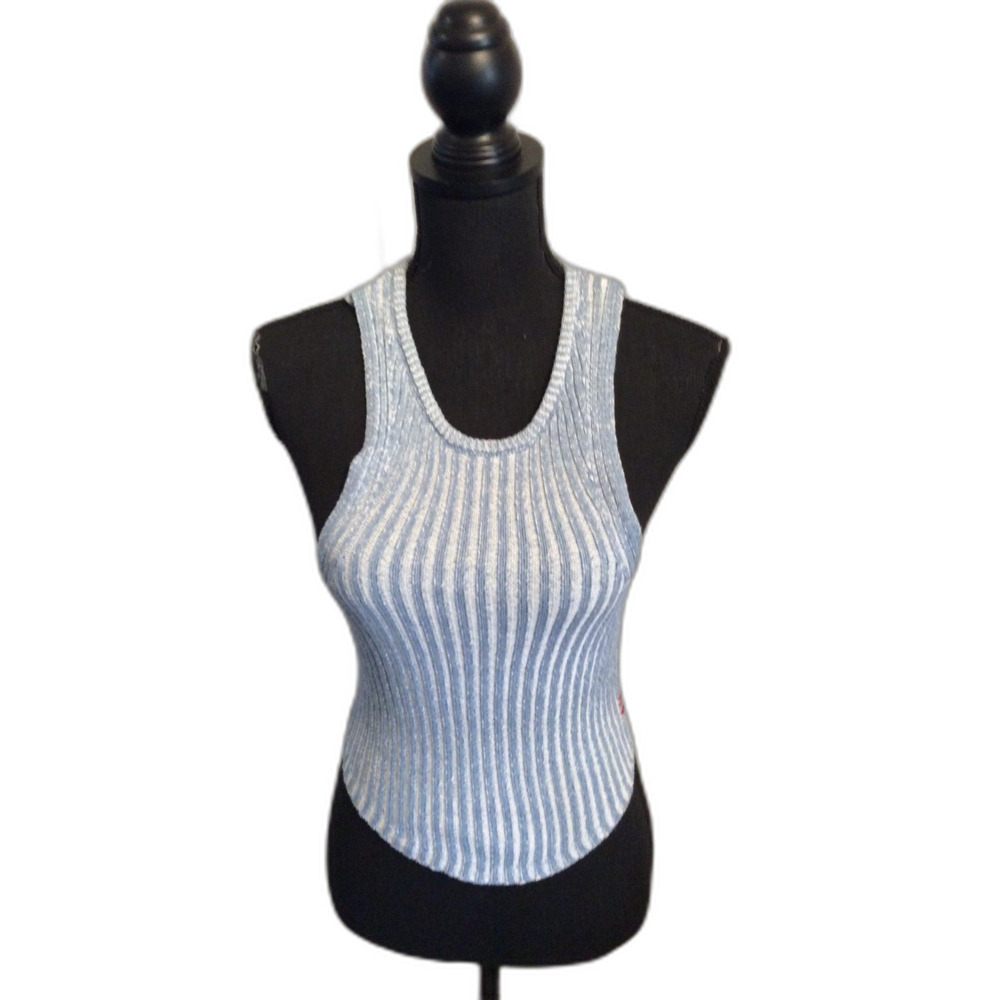 Light Blue BDG Medium M Womens Crocheted Tank Cropped Womens